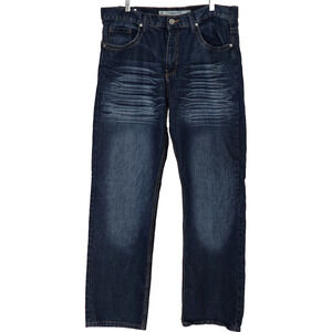 Chams Vintage Jeans Men's 100% Cotton Dark Wash Distressed Denim Size 36 Relaxed